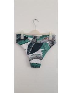 Slip dama de baie model cu imprimeu frunze 2