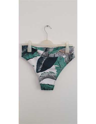 Slip dama de baie model cu imprimeu frunze