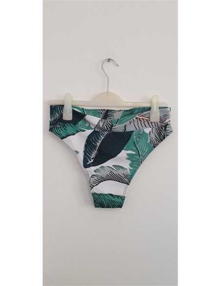 Slip dama de baie model cu imprimeu frunze