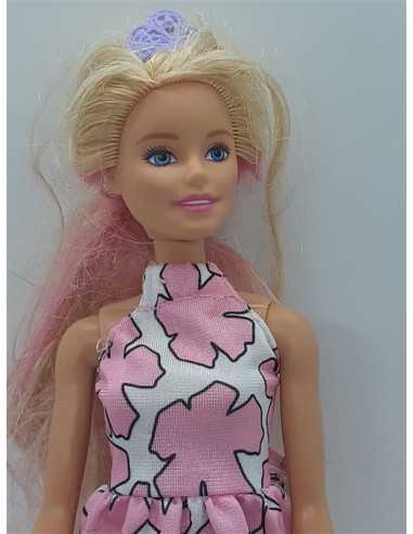 Papusa Barbie cu suvite roz 28 cm