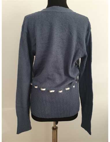 Pulover dama cu cordon in talie model perforat Defacto