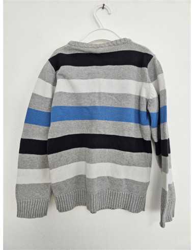 Pulover tricotat pentru copii model cu dungi multicolore