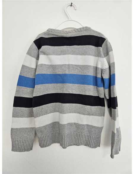 Pulover tricotat pentru copii model cu dungi multicolore