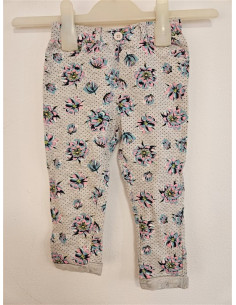 Pantaloni lungi pentru fetite model cu flori multicolore