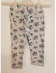 Pantaloni lungi pentru fetite model cu flori multicolore 2