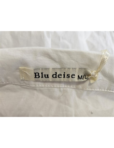 Camasa lunga cu decupaj in V la piept Blu deise 2