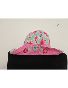 Palarie fetite cu imprimeu floral multicolor 2