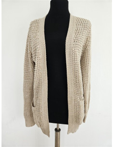 Cardigan dama lung model tricotat cu buzunare FB SISTER