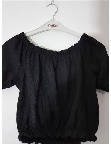 Top dama cu maneci scurte model Uni DIVIDED