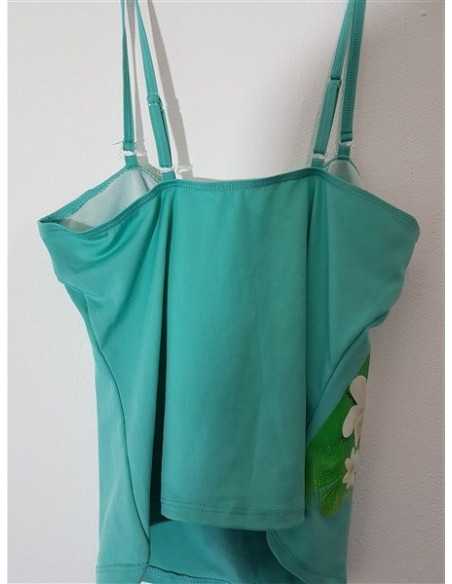 Costum de baie din 2 piese cu print floral colorat LBVYR