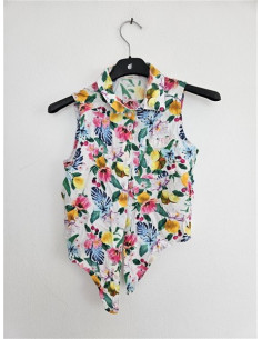 Camasa inflorata scurta in talie pentru fete H&M