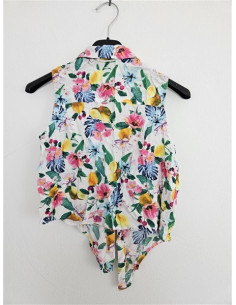 Camasa inflorata scurta in talie pentru fete H&M 2