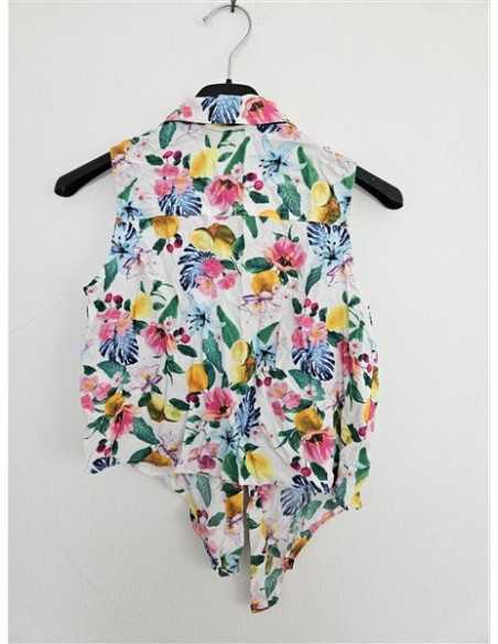 Camasa inflorata scurta in talie pentru fete H&M