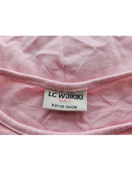 Tricou cu print multicolor si volane la maneci LC WAIKIKI