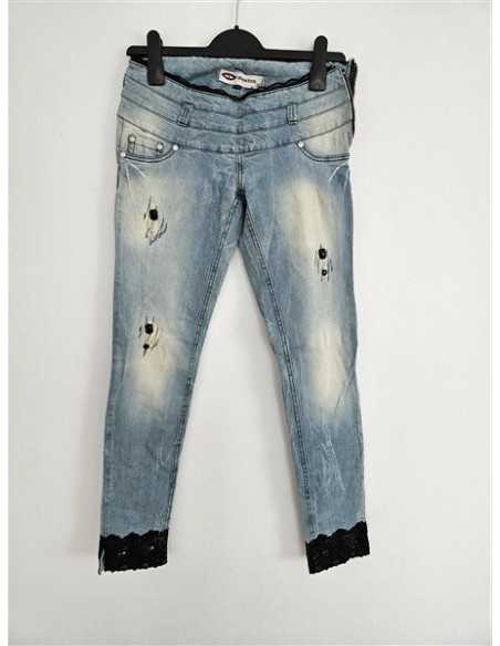 Pantaloni Jeans model rupt si decolorat Mexton