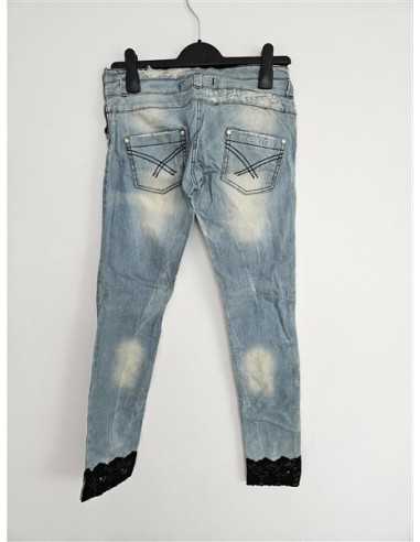 Pantaloni Jeans model rupt si decolorat Mexton