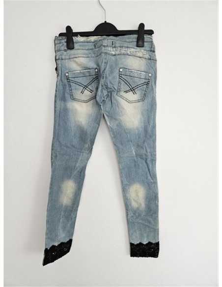 Pantaloni Jeans model rupt si decolorat Mexton