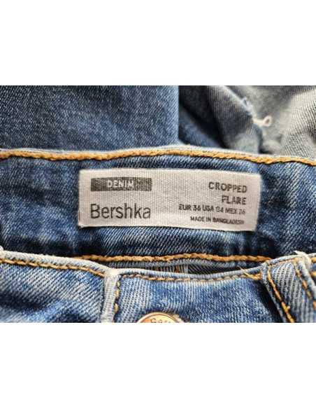 Pantaloni dama de blugi model larg la baza Bershka