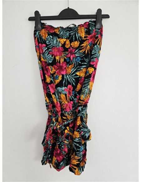 Salopeta dama cu print floral multicolor SELECT