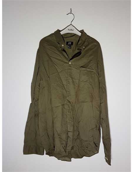 Camasa pentru barbati cu maneca lunga culoare kaki H&M
