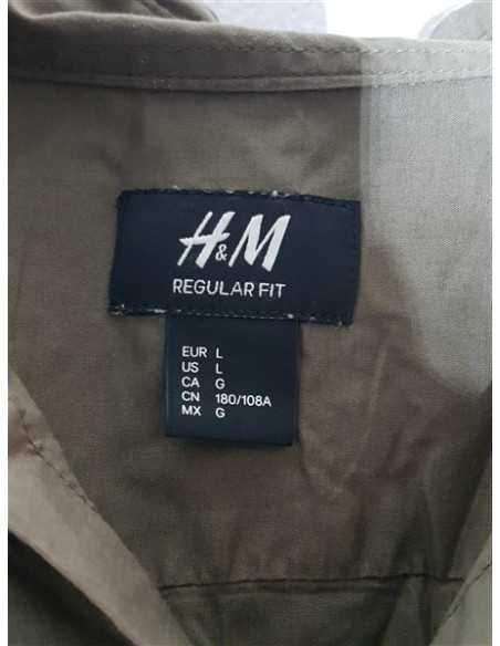 Camasa pentru barbati cu maneca lunga culoare kaki H&M
